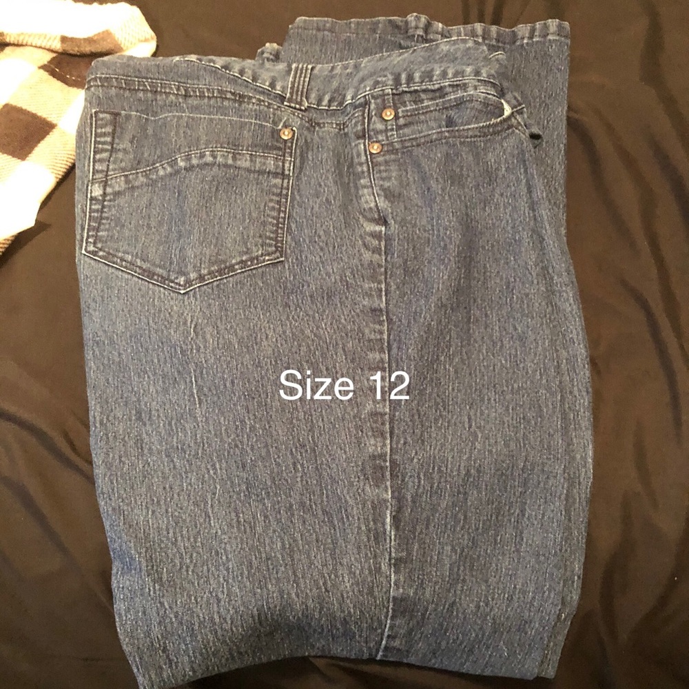 Jeans (stretch), no tears/rips/stains. Size 12.